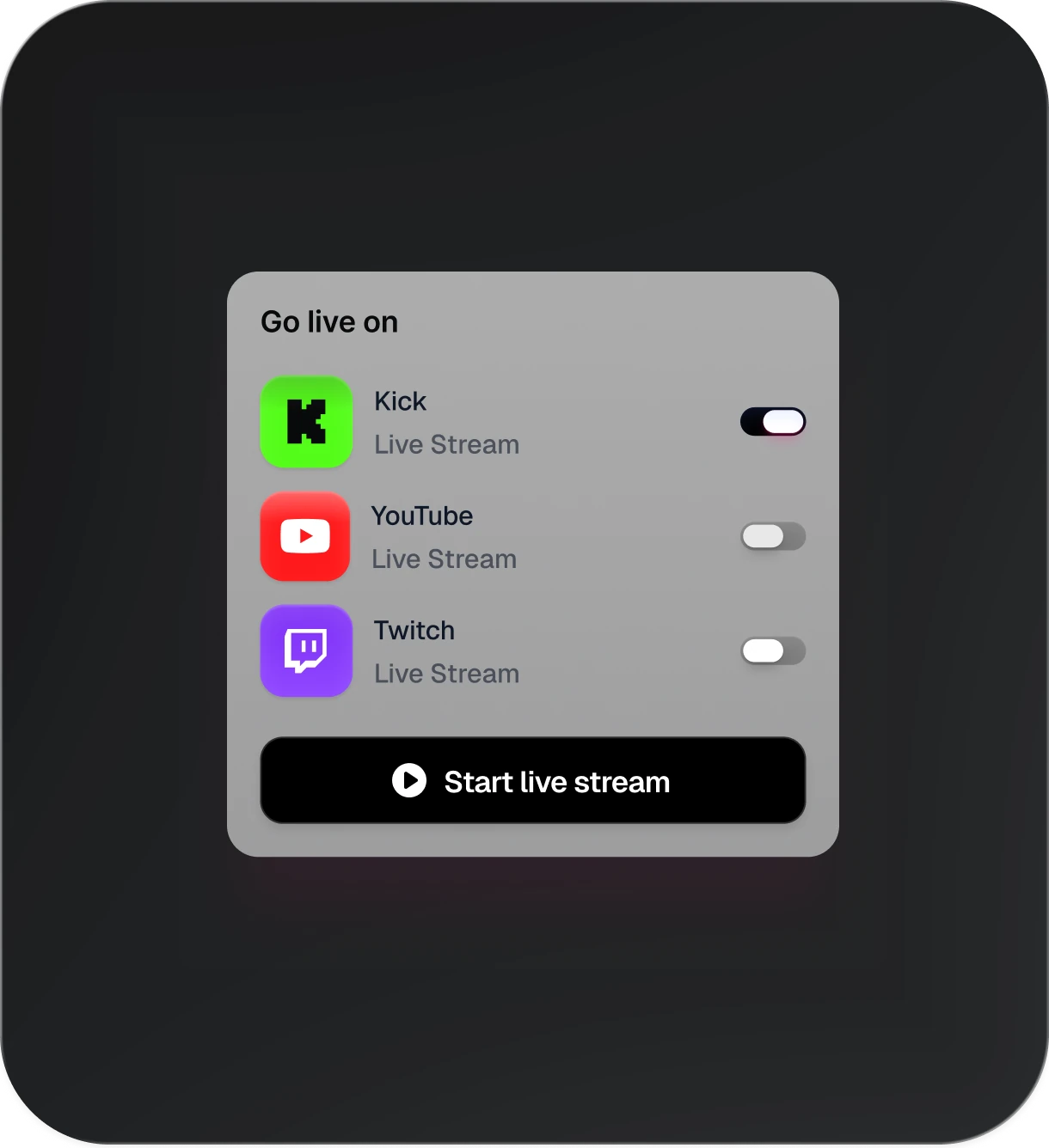 Choosing which platforms to go live on